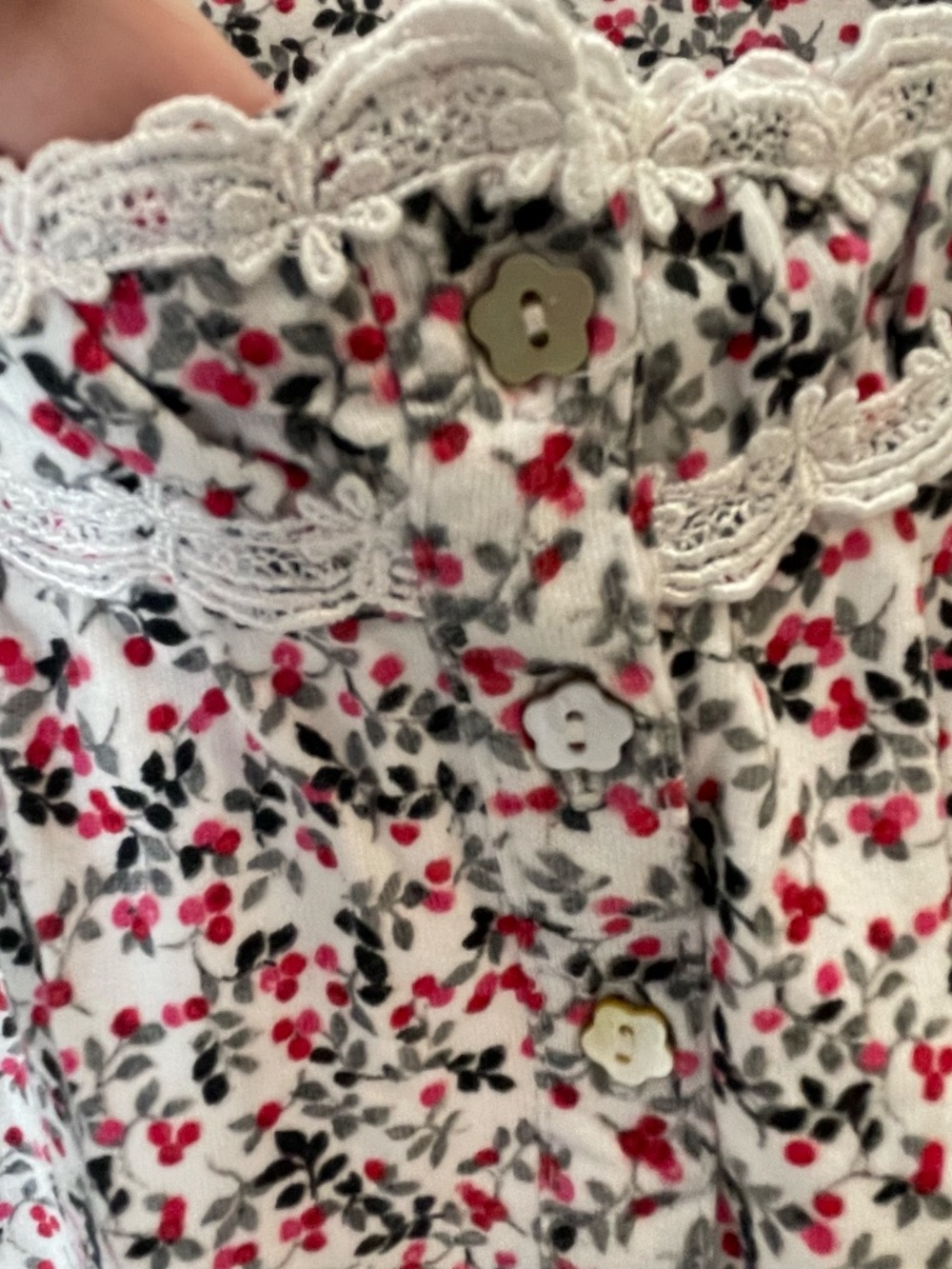 Eileen West Nightgown XL 100% Cotton Floral Lace Long Sleeve Cottagecore Multi - Picture 5 of 13